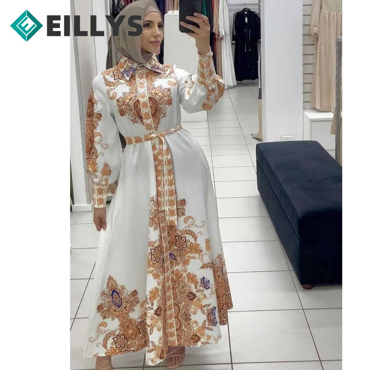 Ramadan Muslim Long Dress Dubai African Maxi Dresses Elegant Hijab Dress Women image 6