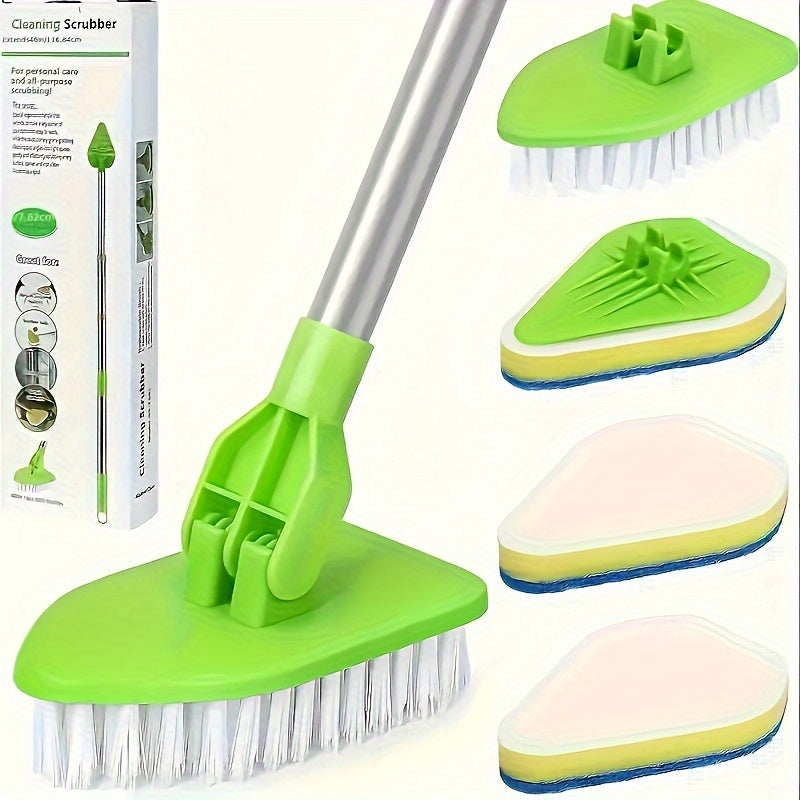 1 multifunctional retractable long handle cleaning brush set - for floor, tile image 0