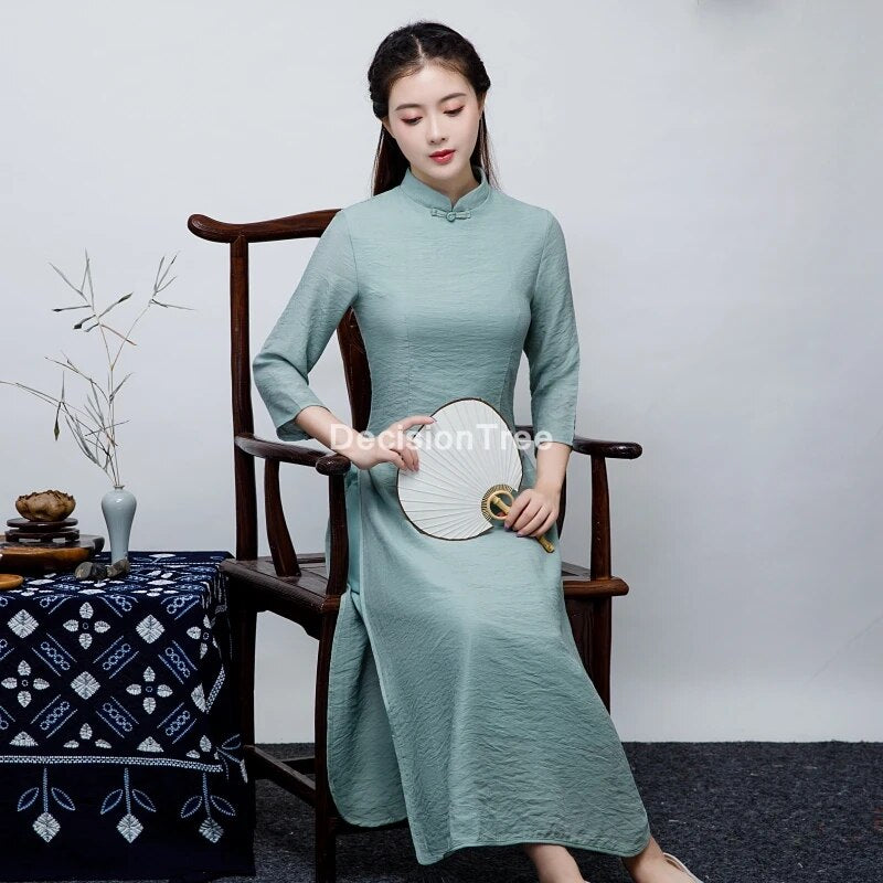 2022 vietnam style dress vietnam aodai vietnam traditional dress chiffon cheong image 2