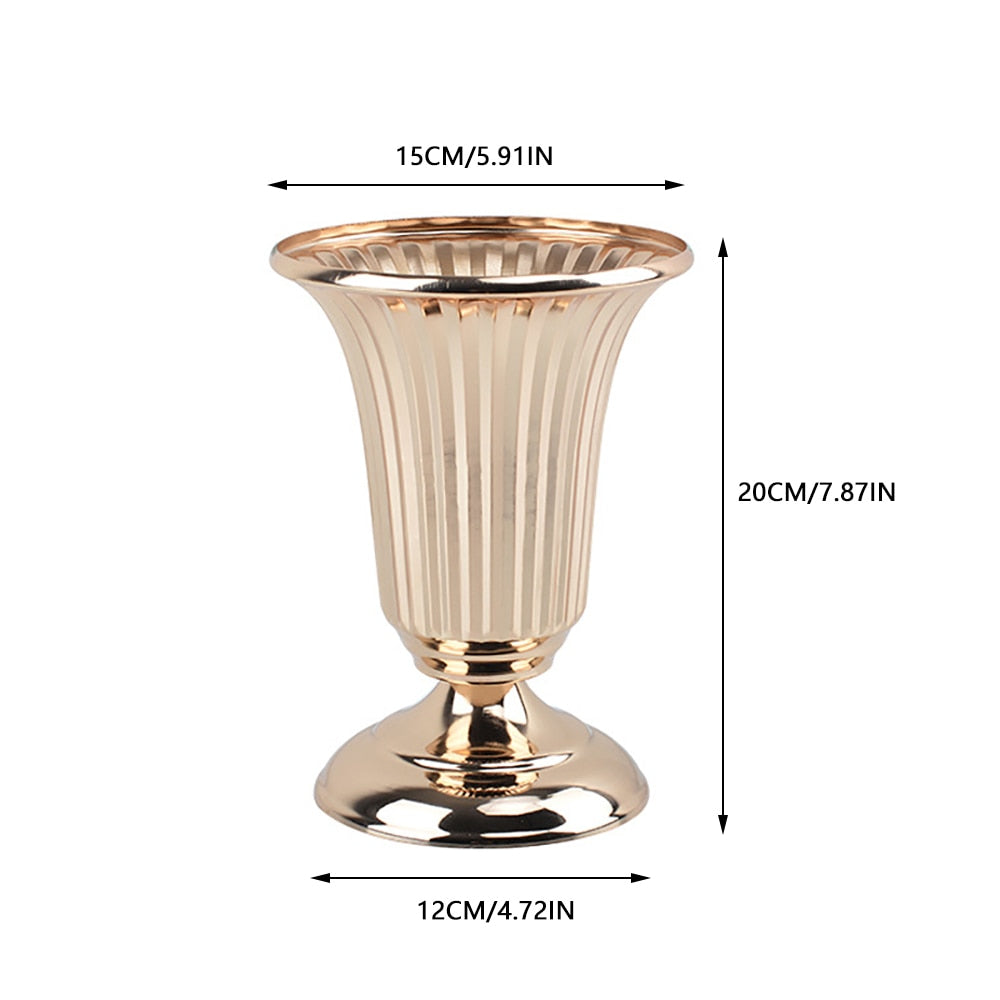 Golden Candlestick Table Top Decoration European Style Flower Vase Decoration S image 8