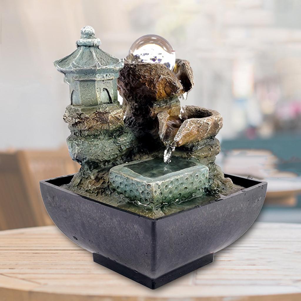 Relaxation Indoor Fountain Waterfall Feng Shui Desktop Water Sound Table image 4