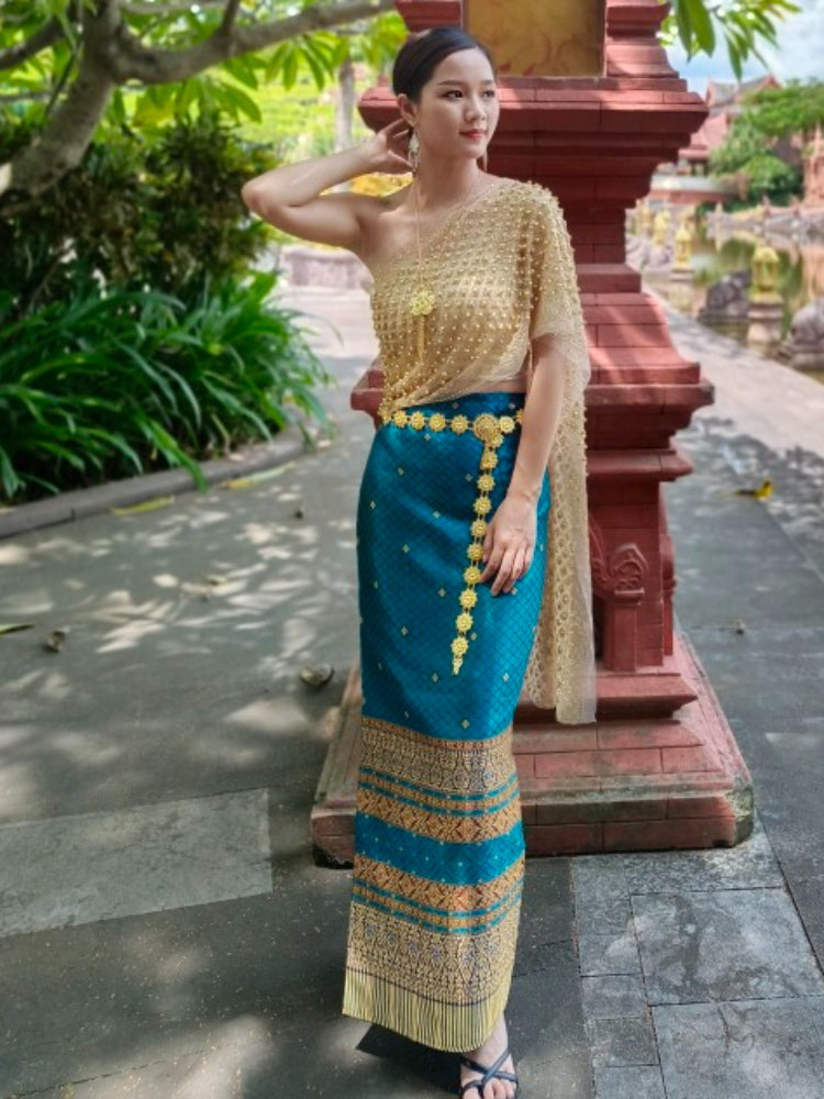 2023 New In Summer Women Strapless Shawl Top and Skirt Five-Piece Set Long Ao D image 6