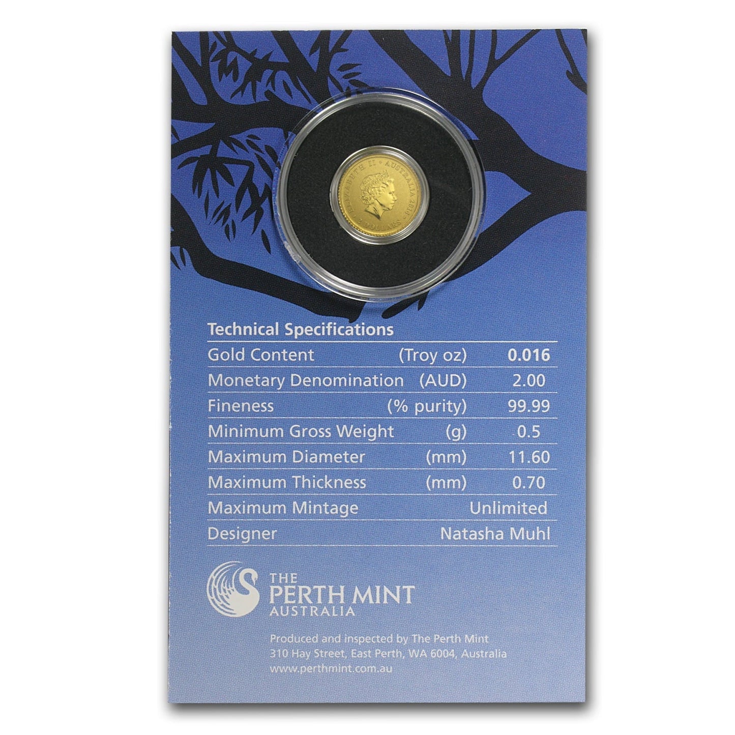 2014 Australia 1/2 Gram Gold Mini Kookaburra BU image 1