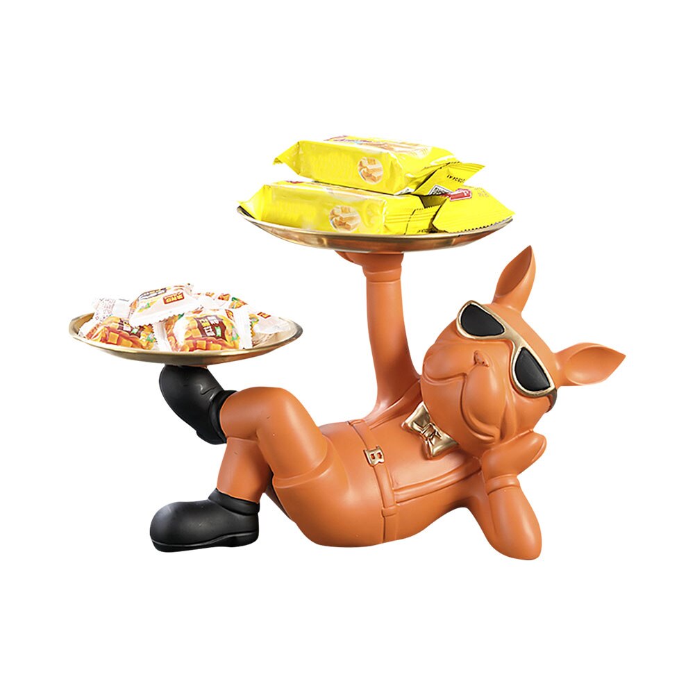 Resin Candy Storage Container Table Crafts with 2 Tray Lying French Bulldog image 4