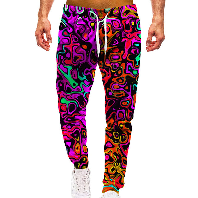 3D Rainbow Fashion Casual Pants Men Sport Print Camo Joggers Man Trousers Vinta image 2