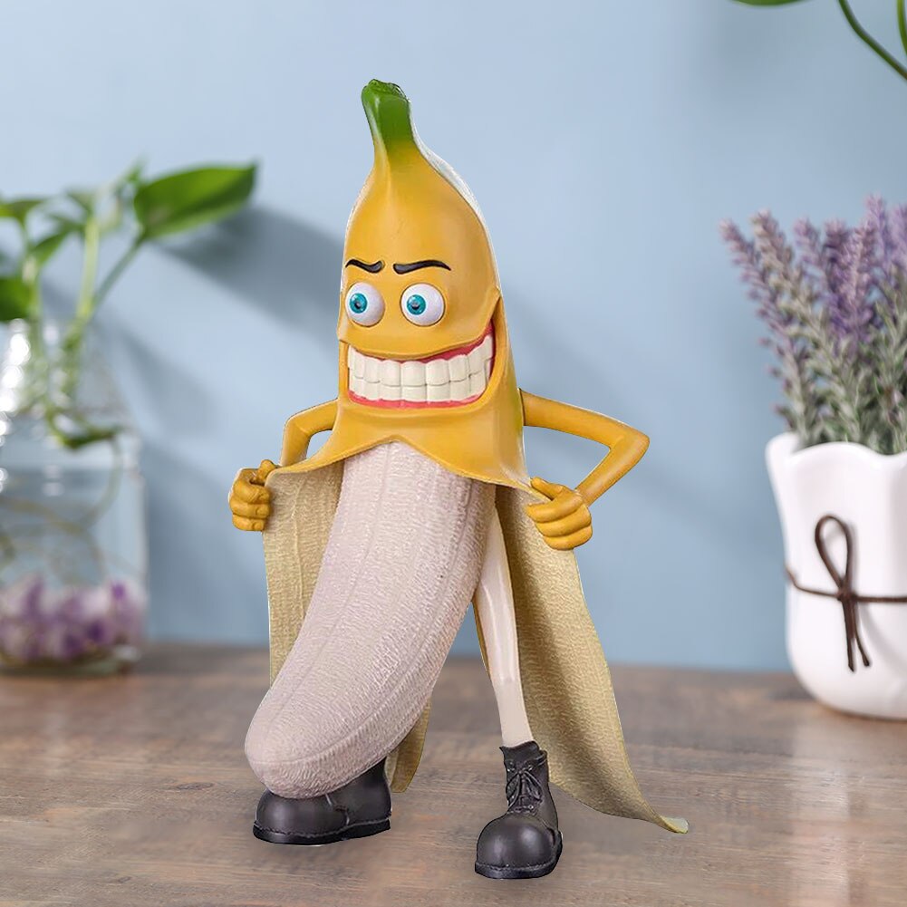 Evil Banana Statues Trick Toys Resin Figurine Art Crafts Desk Tabletop Sculpture image 3