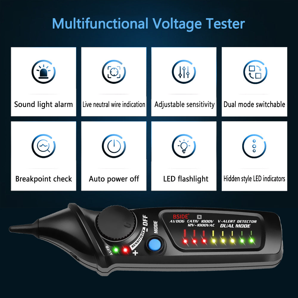 BSIDE Non-Contact Voltage Detector Tester Indicator Profession Smart Test Penci image 5