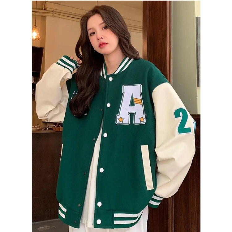 Unisex Retro Alphabet Print Baseball Jacket - Harajuku Style All-Match for Men image 3