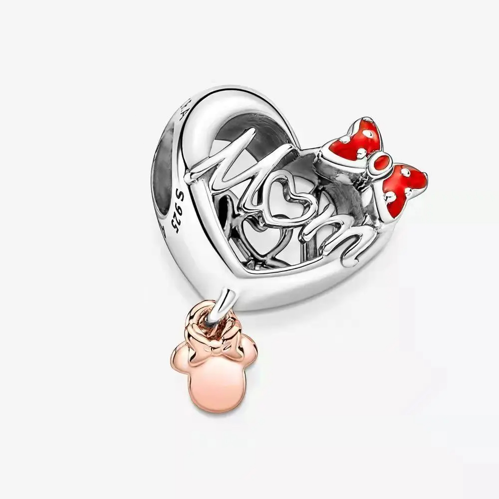 925 Silver Disney 100th Princess Pumpkin Cart Mickey Minnie Dumbo Charm Stitch image 7