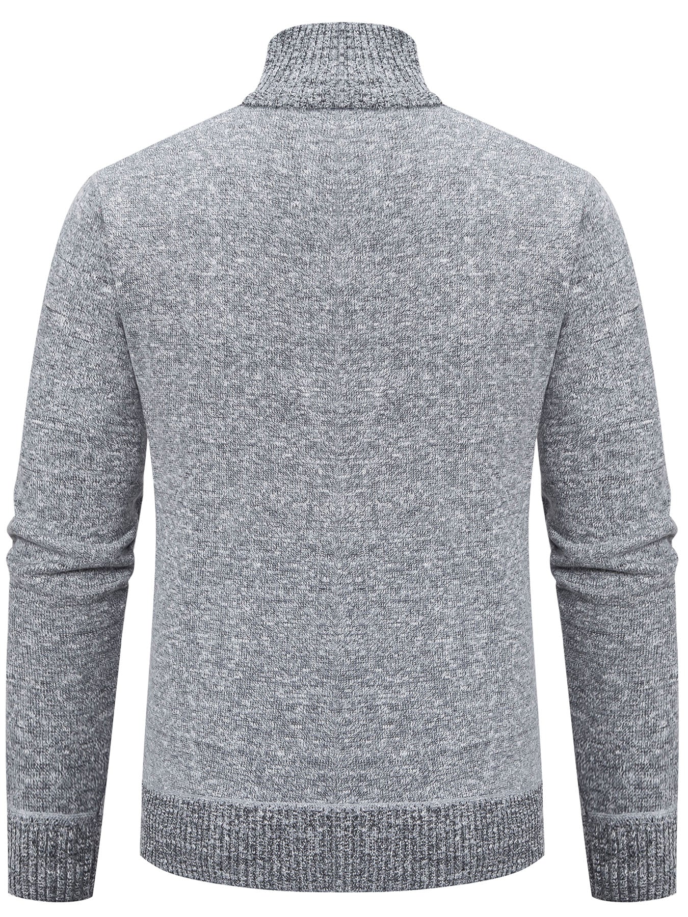 Men's Knit Sweater Cardigan, Zipper Stand-Up Collar Sweater Jacket, Regular Fit image 2
