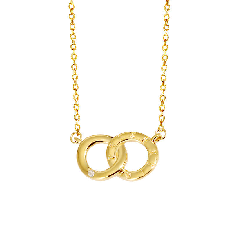 Korean version minimalist and fashionable S925 sterling silver plated K-gold do image 1