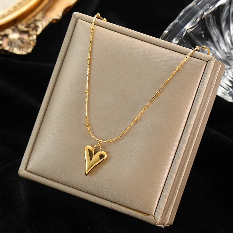 EILIECK 316L Stainless Steel Gold Color Hollow Ball Beads Pendant Necklace For image 6