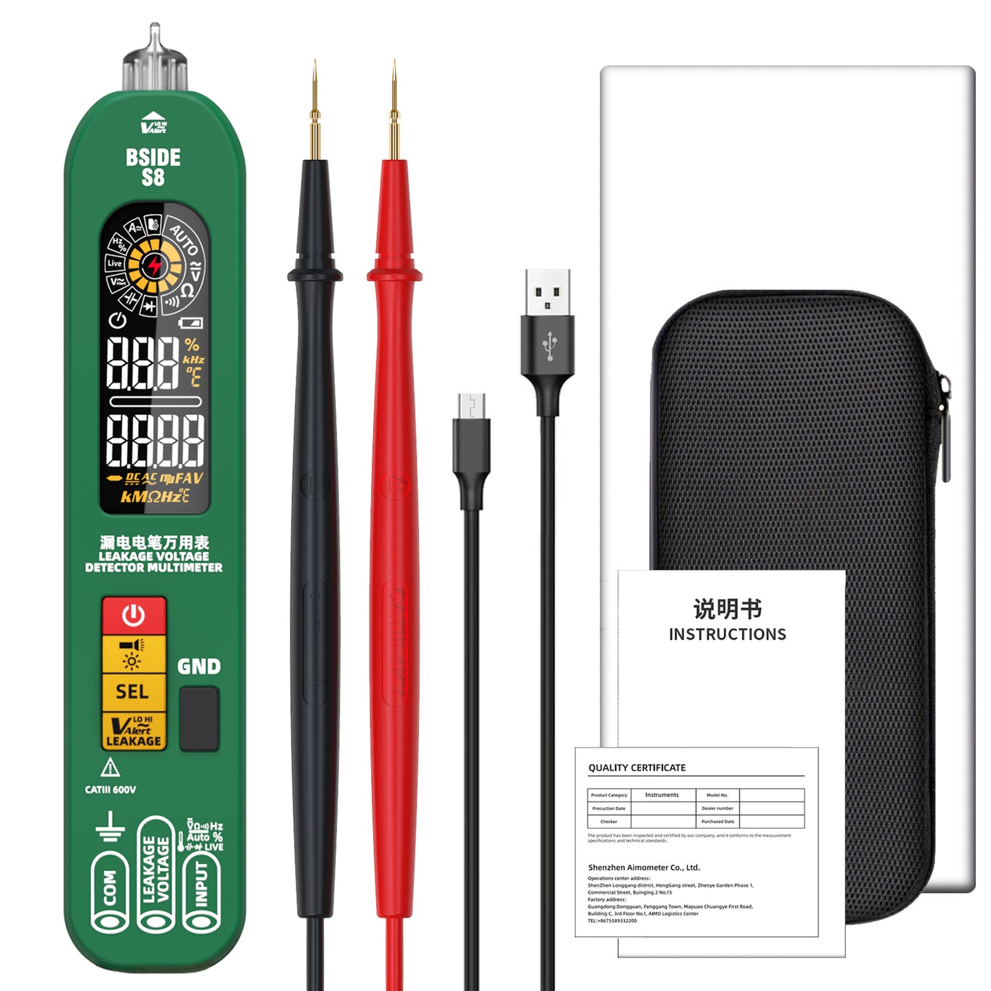 BSIDE New Multifunction Electric Pen Autorange DC AC Voltage Smart Multimeter C image 1
