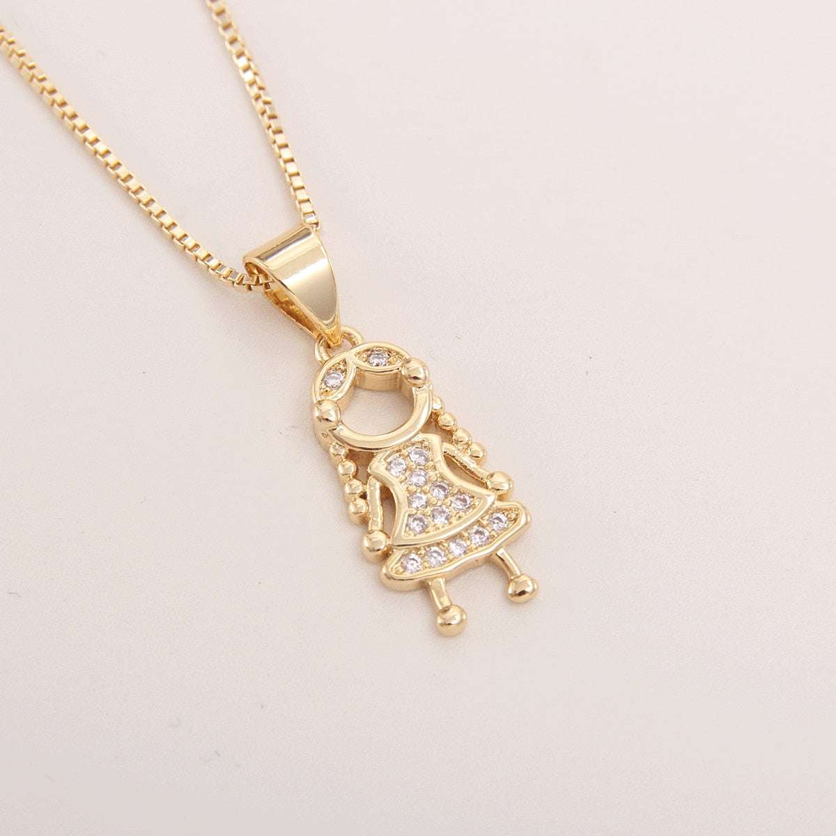 MHS.SUN Fashion Boys And Girls Charm Necklace Gold Plated ZC Zircon Hollow Pend image 10