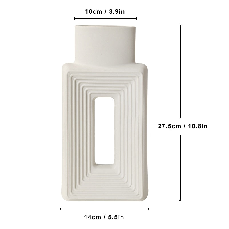 Square Ceramic Vase Modern Nordic Boho Style Vases For Living Room Shelf Table image 5