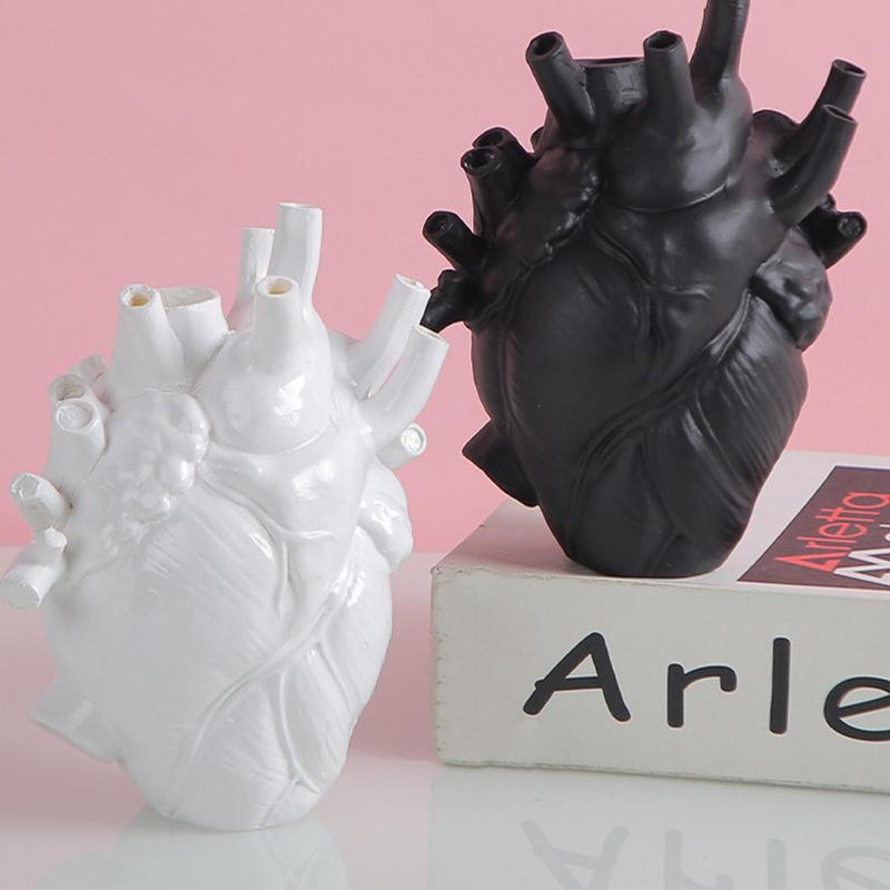 Halloween Heart-Shaped Vase Home Decor Plant Flower Pot Table Ornaments Resin V image 3