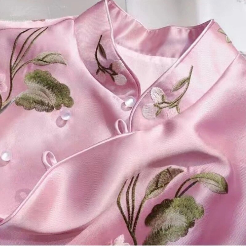 Tang Suit Shirt National Style Traditional Elegant Embroidery Women Chinese Vin image 6