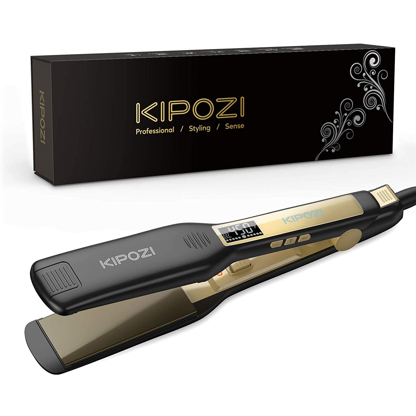 2023 KIPOZI Professional Titanium Flat Iron Hair Straightener with Digital LCD image 4