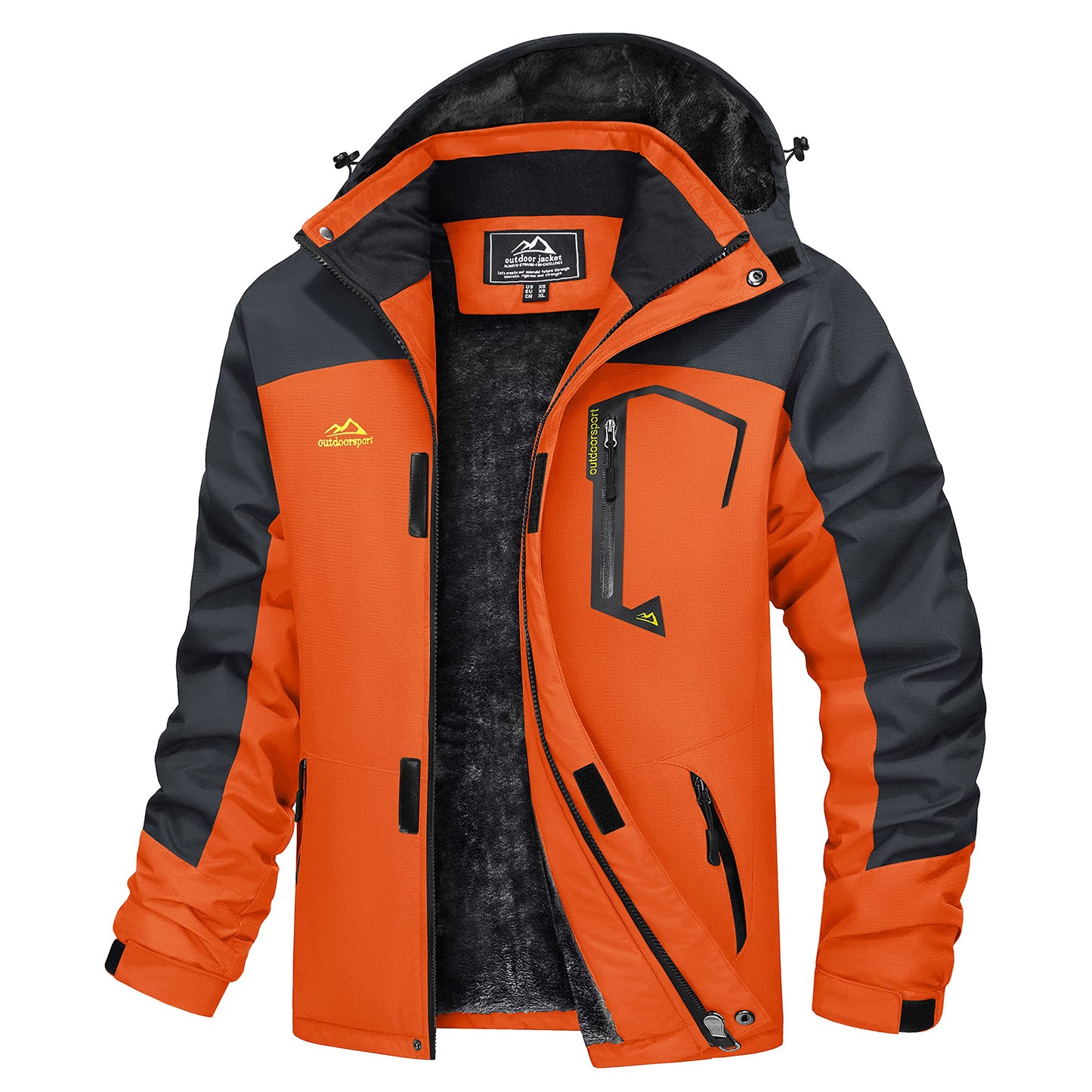 MAGCOMSEN Men's Hooded Fleece Ski Jacket Waterproof Thermal Thick Warm Parka Co image 7