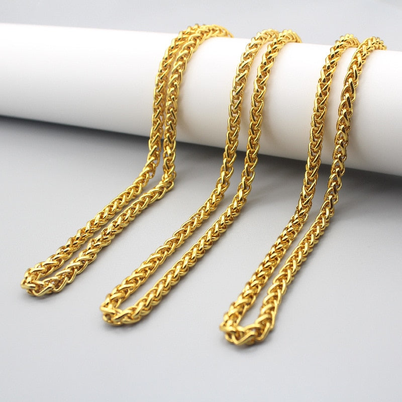 24k Gold Plated Necklace For Men Original Hiphop Bar Rap Rope Chain Africa Jewe image 4