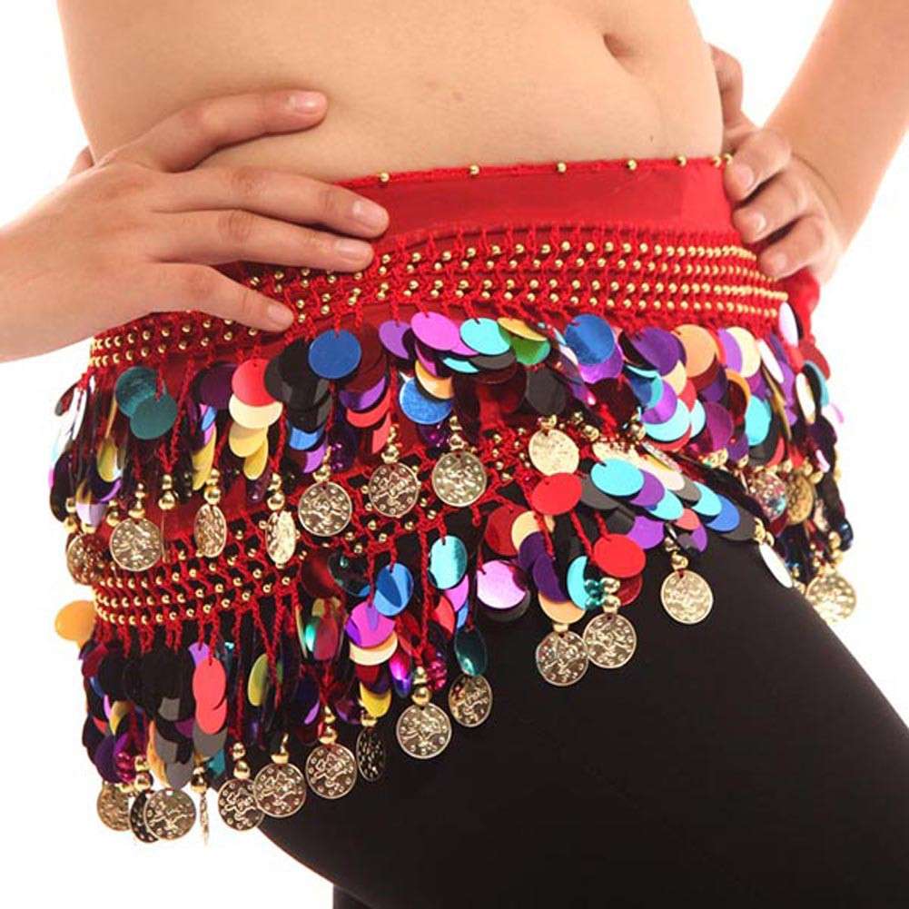 Women Belly Dance Hip Scarf Wrap Belt Dancer Skirt Female Show Costume Accessor image 0