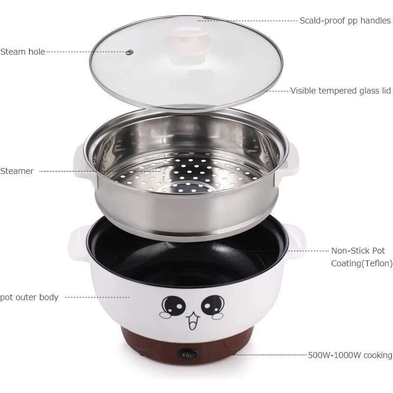 4-in-1 Multifunction Electric Cooker Skillet Wok Electric Hot Pot FBoiled Egg S image 1