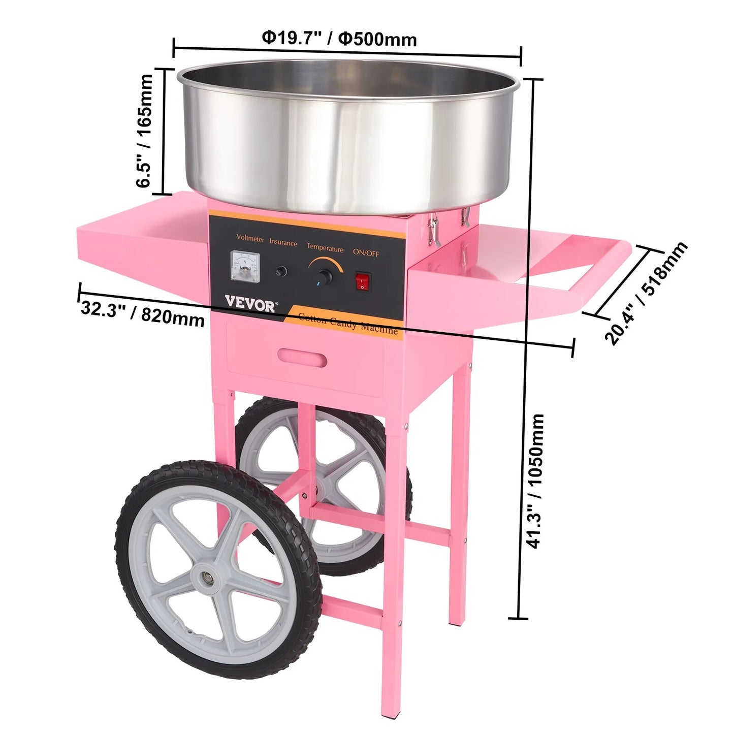 VEVOR Electric Cotton Candy Machine Commercial Floss Maker with Stainless Steel image 2