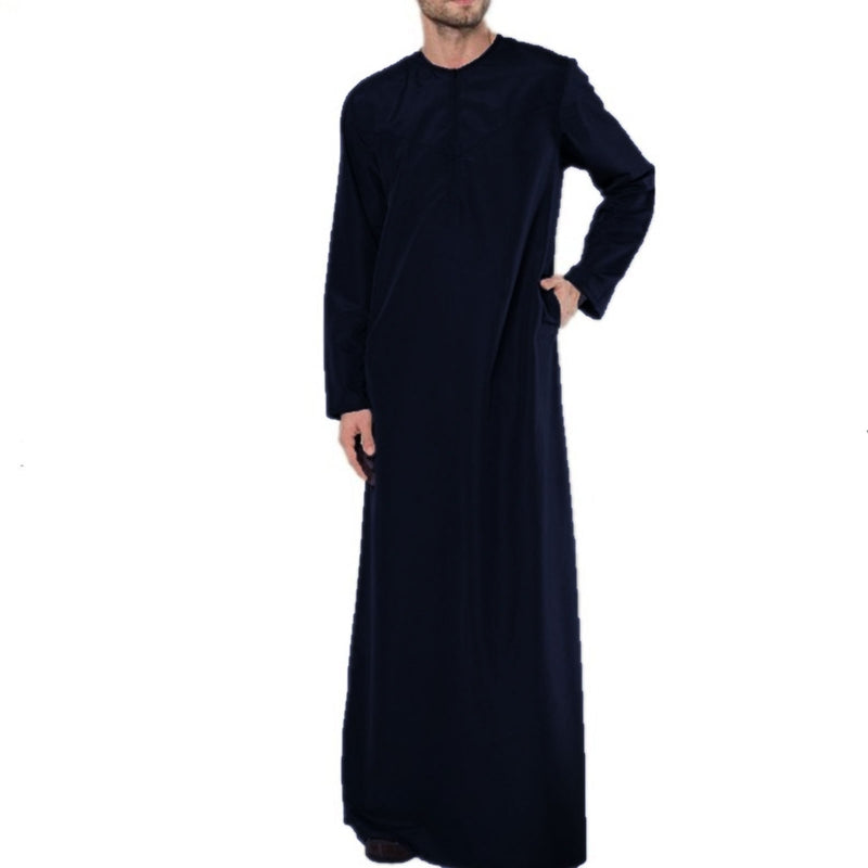 Muslim Robe Muslim Male Shirt with Zipper Design Loose Neck Muslim Clothing image 8