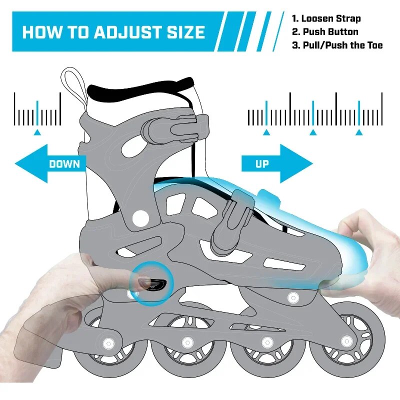 V-Tech 500 Men's Inline Skate with Adjustable Sizing, Black image 2