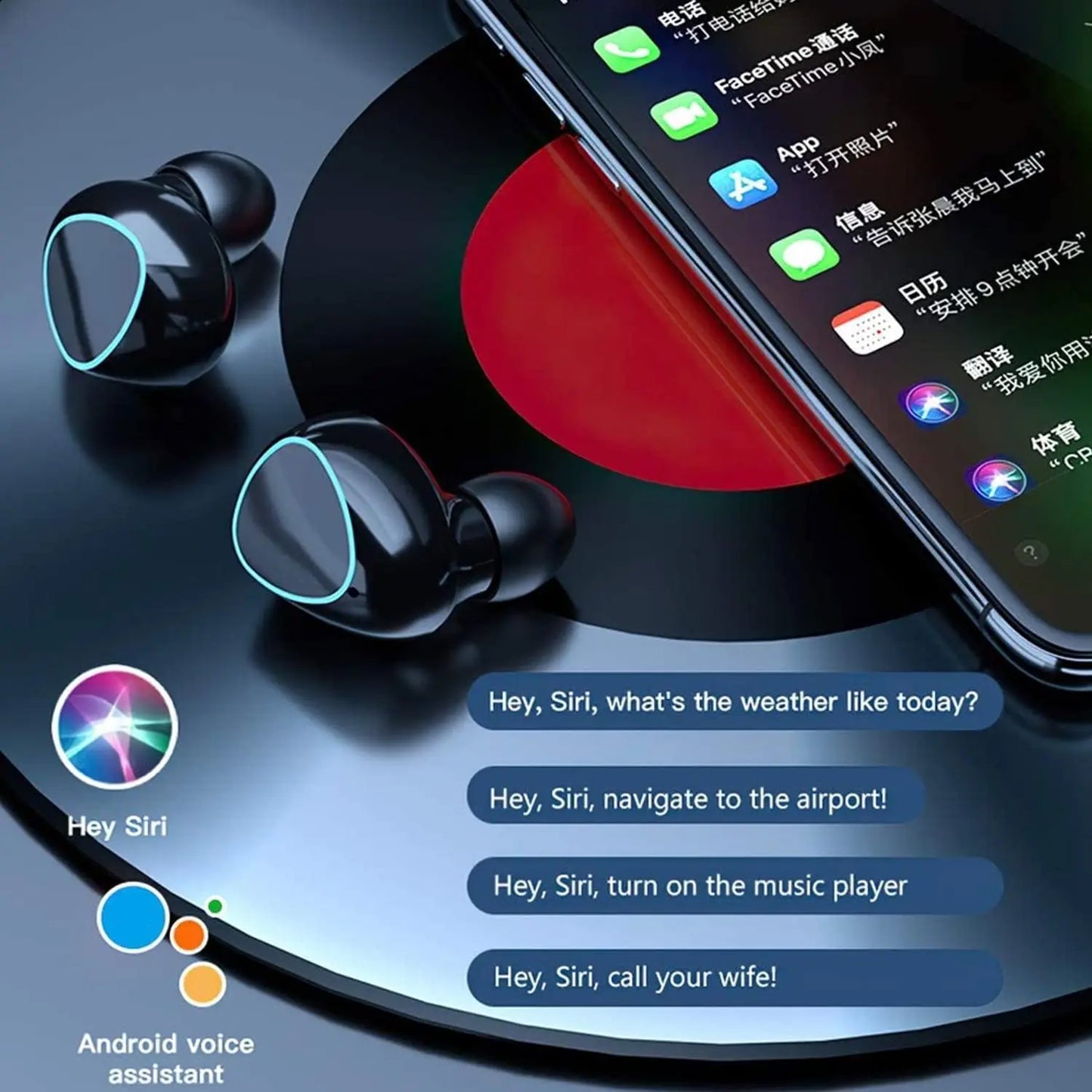 TWS M10 Wireless Bluetooth Headphones LED Display 3500mah Charging Box 9D Stere image 2