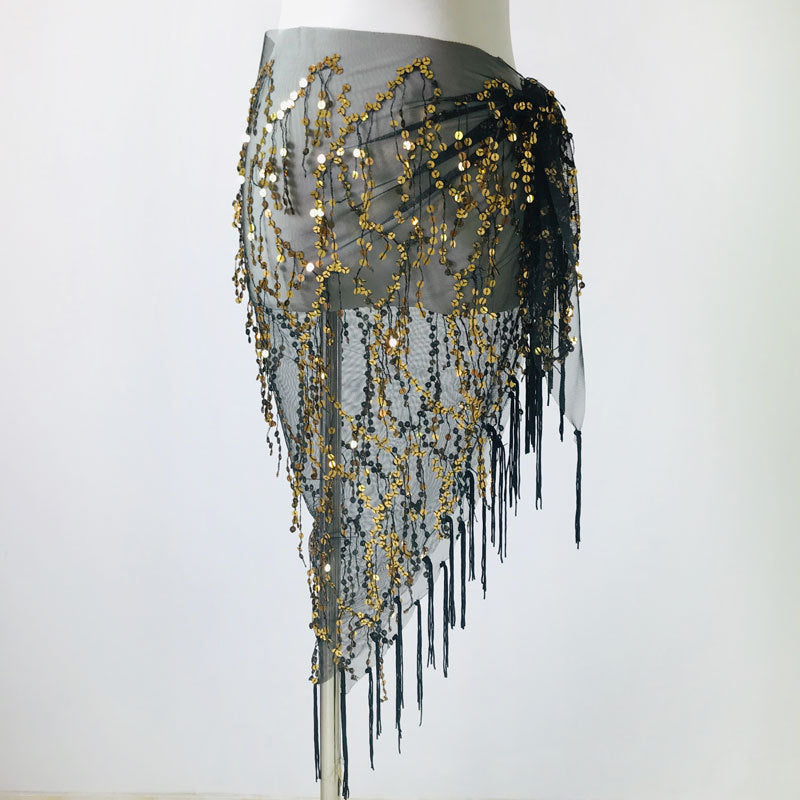 Colorful Sequins Tassel Belly Dance Belt Show Costumes Belly Dance Hip Scarf Fo image 6