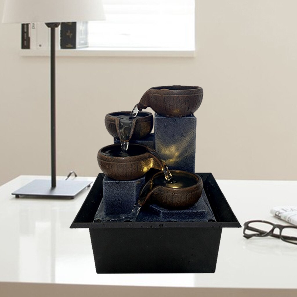 1pc Decorative Indoor Fountain Tabletop Water Fountain 5-Step Feng Shui image 8