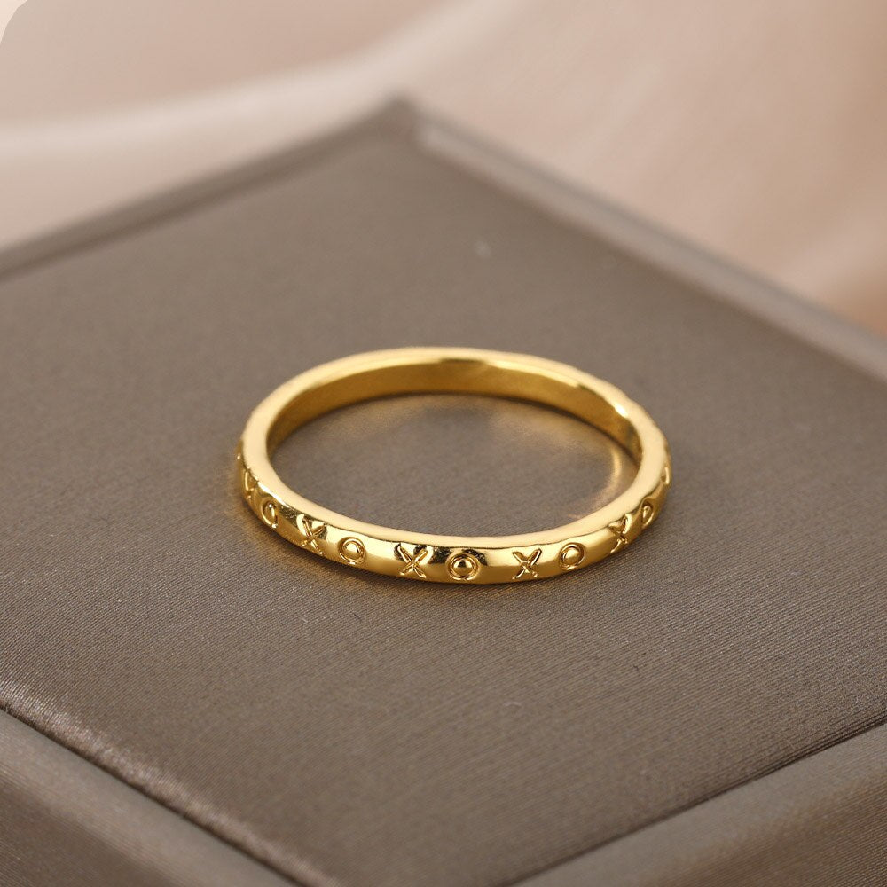 Simple Rings For Women Men Gold Color Stainless Steel Male Female image 1
