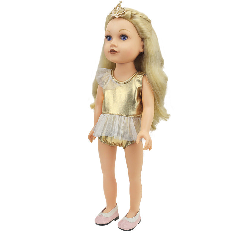 Doll Clothes 43cm Xiafu Doll Golden One-piece Doll Swimsuit image 3