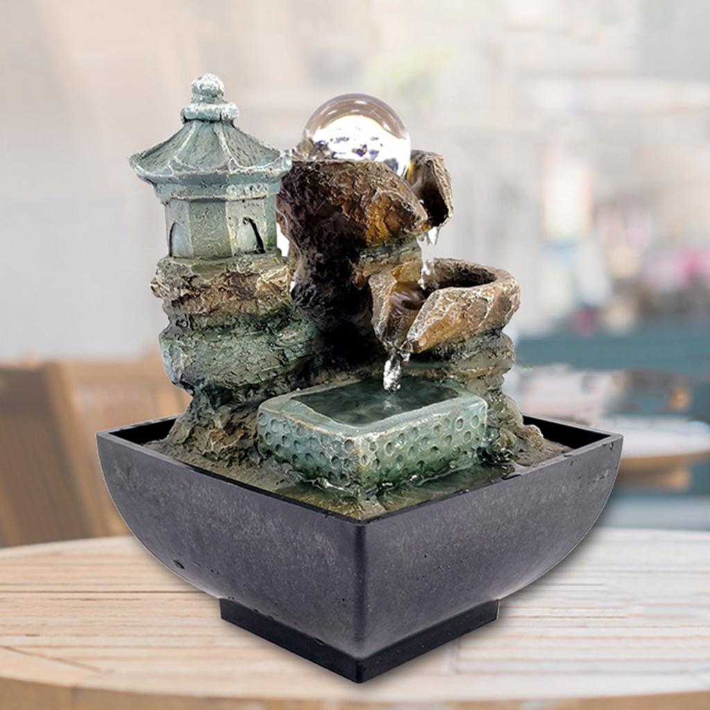 Relaxation Indoor Fountain Waterfall Feng Shui Desktop Water Sound Table image 1