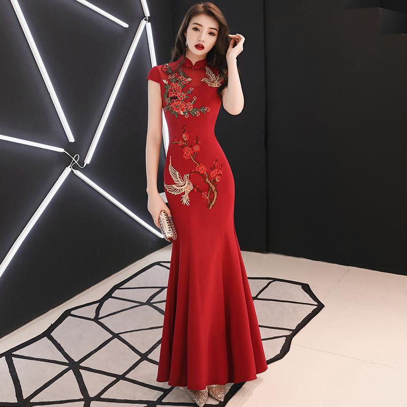 Prom Party Gorgeous Women Dress Plus Size 3XL Vestidso Lace Elegant Lady Cheongsam image 3