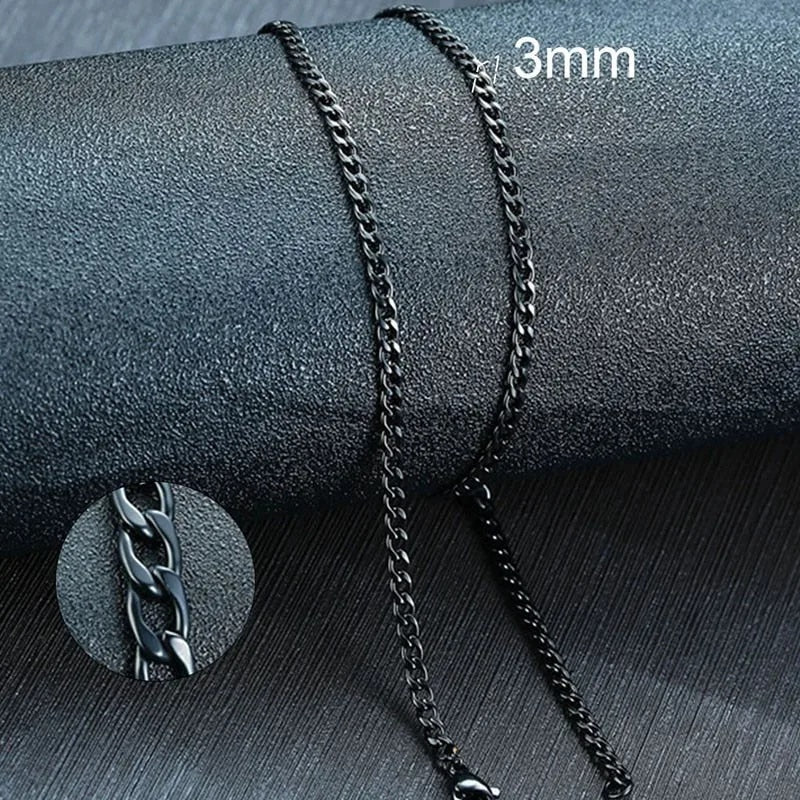 Vnox Men's Cuban Link Chain Necklace Stainless Steel Black Gold Color Male Chok image 9