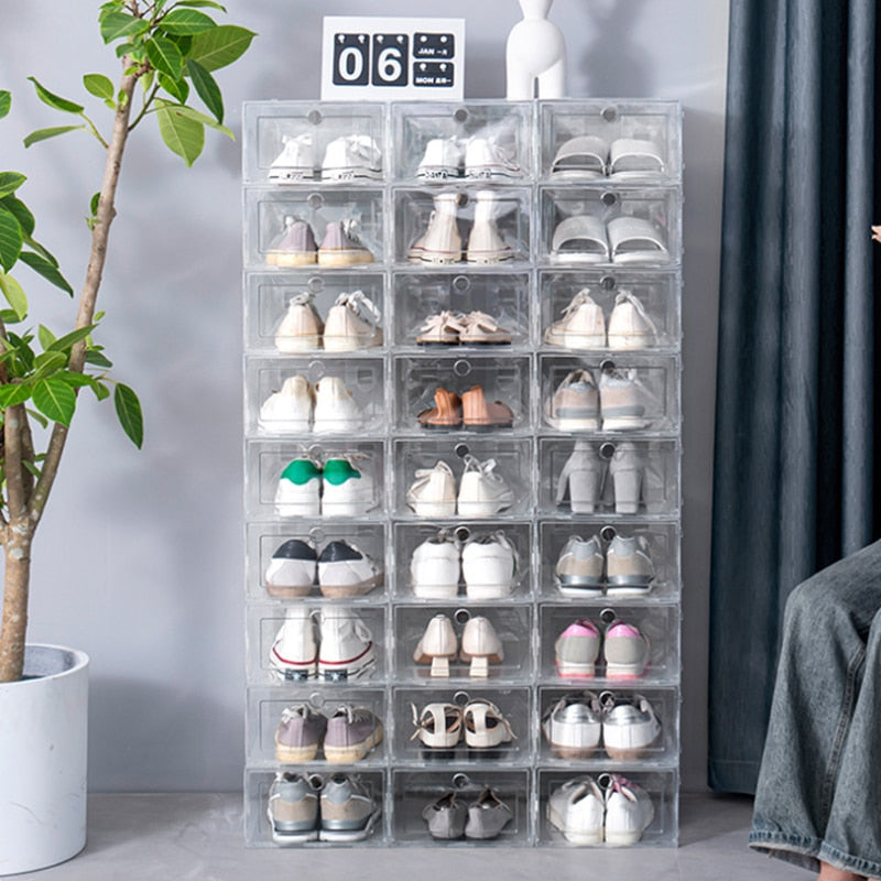 6pcs shoe cabinet High light transmission Transparent slippers sneakers storage image 3