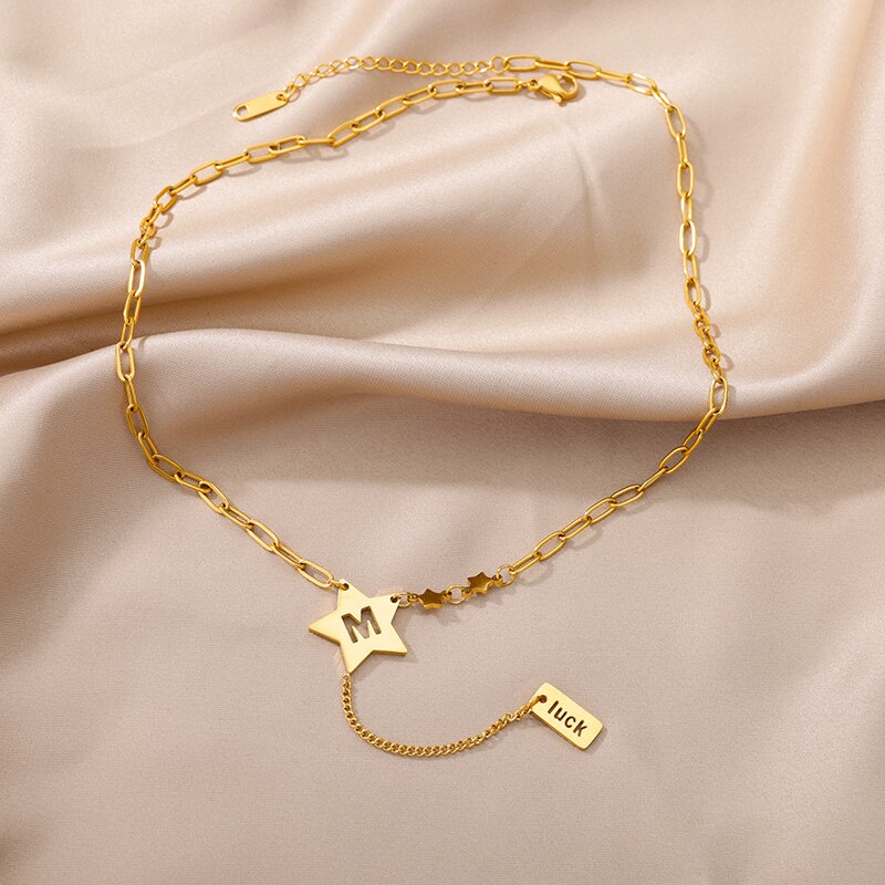 Fashion Punk Double Layer Thick Clavicle Chain Stainless Steel Gold Color image 12