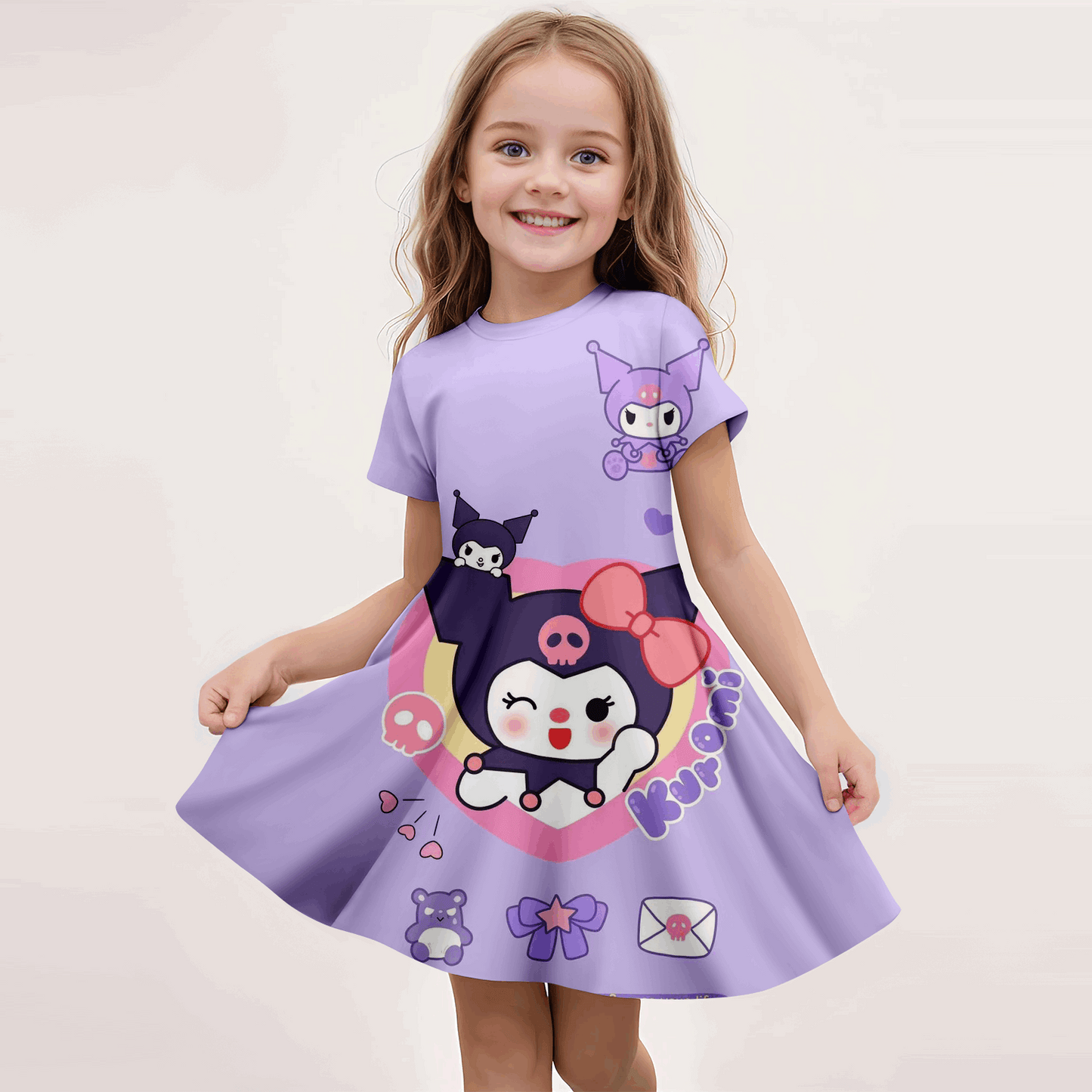 MINISO New Summer Dress Fashion Cartoon Cute Hellokitty 3D Print Dresses Kids S image 5