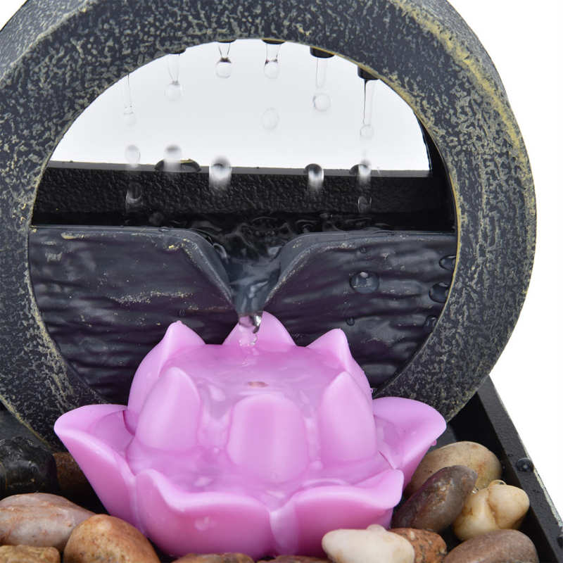 3V USB Plastic Flower Water Fountain LED Tabletop Fountain with Stones for Home image 4