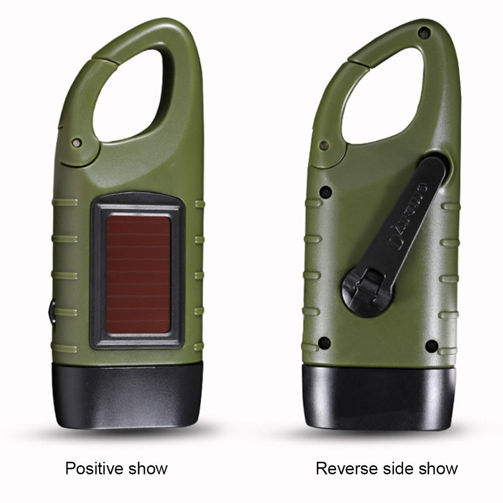Hand Crank Solar Powered Flashlight, Emergency Rechargeable LED Flashlight, Sur image 3