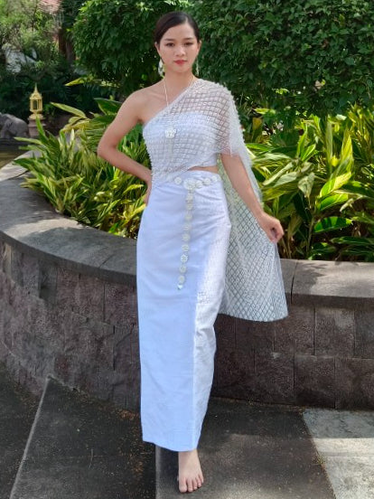 2023 New In Summer Women Strapless Shawl Top and Skirt Five-Piece Set Long Ao D image 5