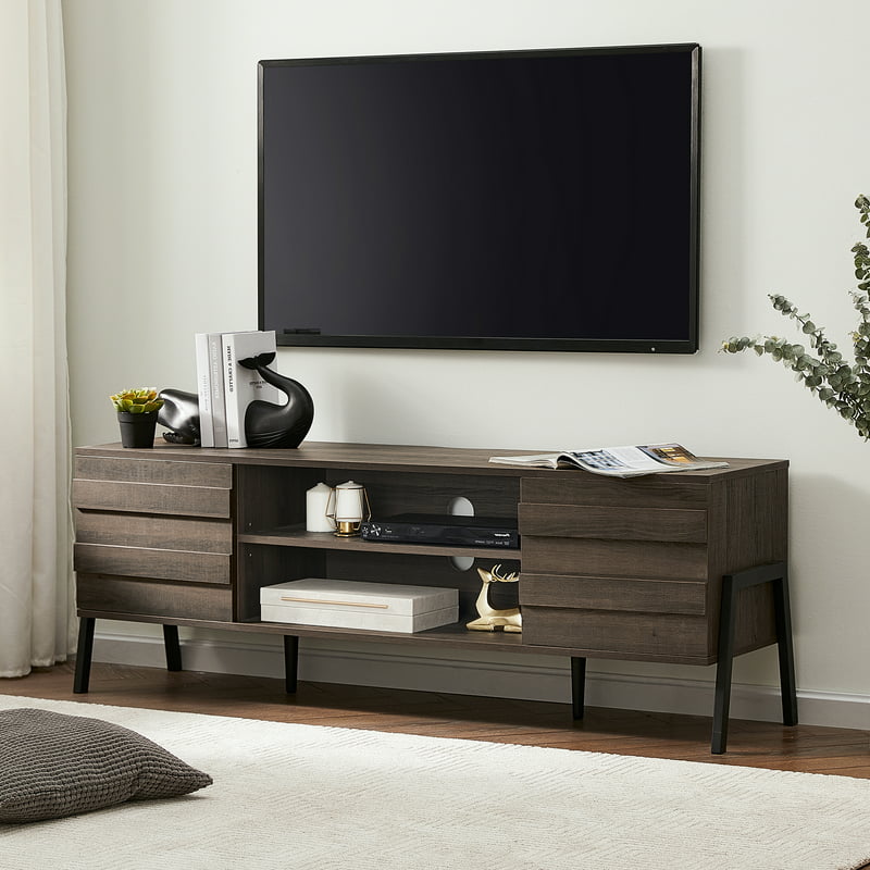 Stand for 65 inch TVs, Wood Cente Media Console Table for Living Room, 60 inc image 1
