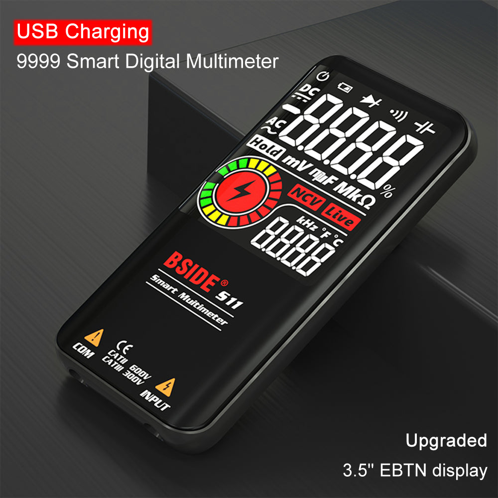 BSIDE Profesional Digital Multimeter Smart 9999 EMF Multitester DC AC Voltage C image 4
