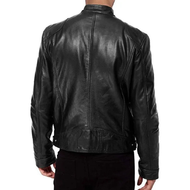 Retro Men's Leather Jacket - Vintage Style Coat Rock and Roll Lovers Fashionab image 7