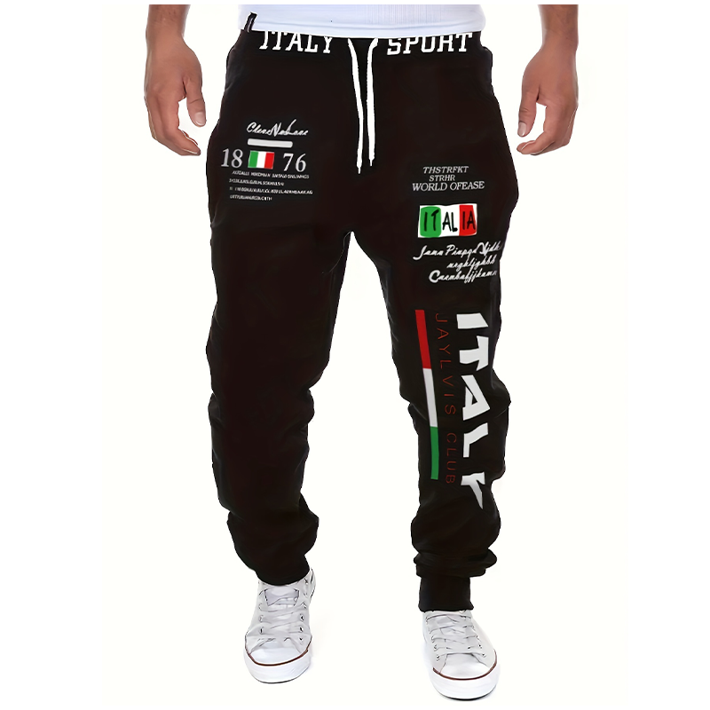 2024Summer New Arrival Men's "italy" Print Hip Hop Style Joggers Men's Casual S image 2