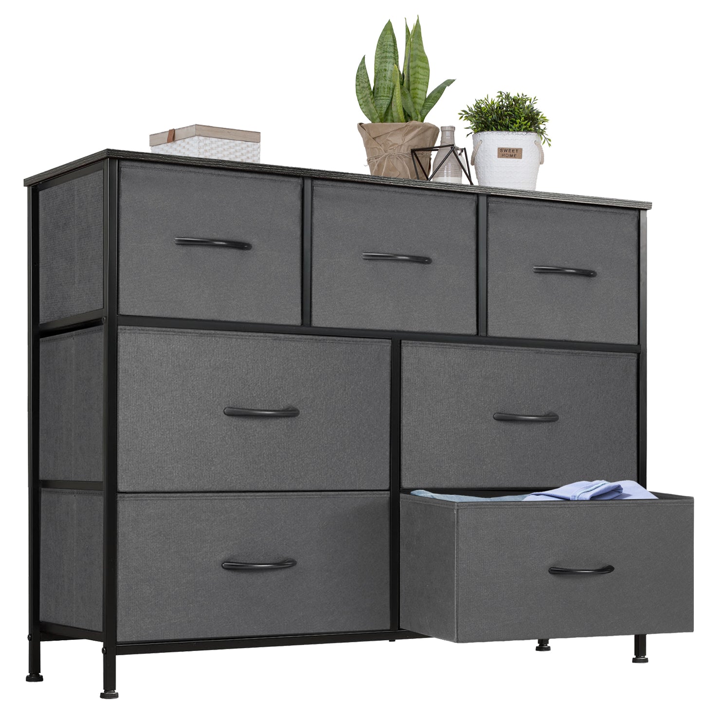 JHK Desser For Bedroom With 7 Fabric Drawers Organizer Storage Closet Chest Clo image 2