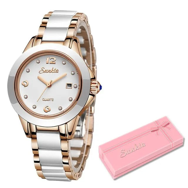 Fashion Women Watch Rose Gold Ladies Bracelet Watches Girl Reloj Mujer 2023 New image 2