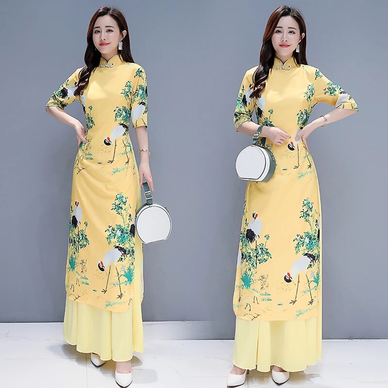 2020 Aodai Vietnam Clothing Cheongsam Qipao Chinese Dress Vietnamese Traditiona image 2